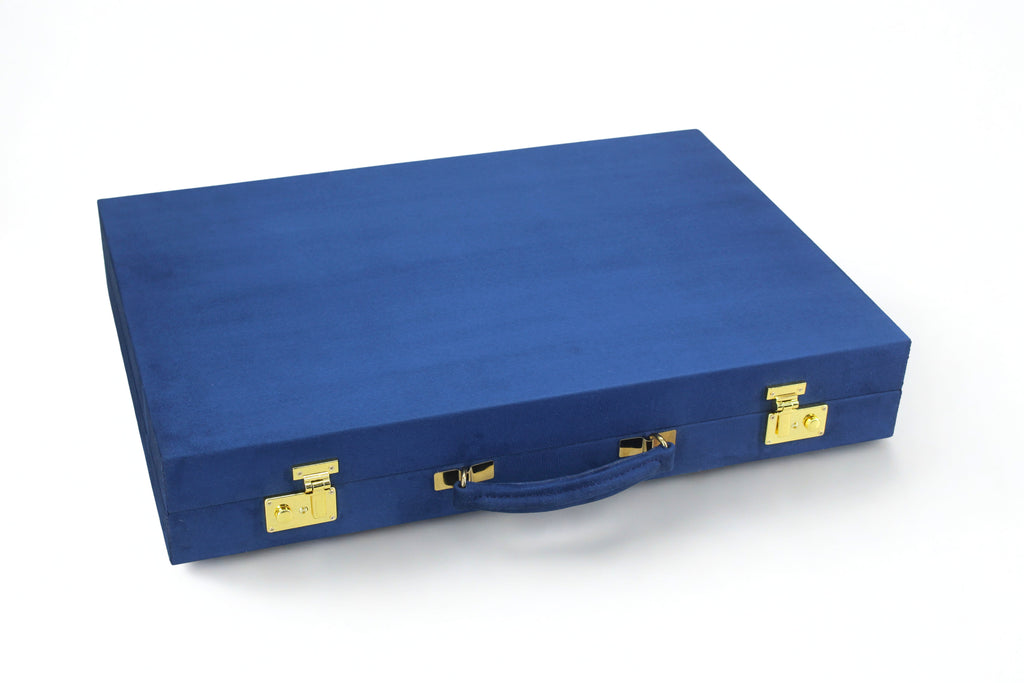 Royal Blue & Crimson Backgammon Set