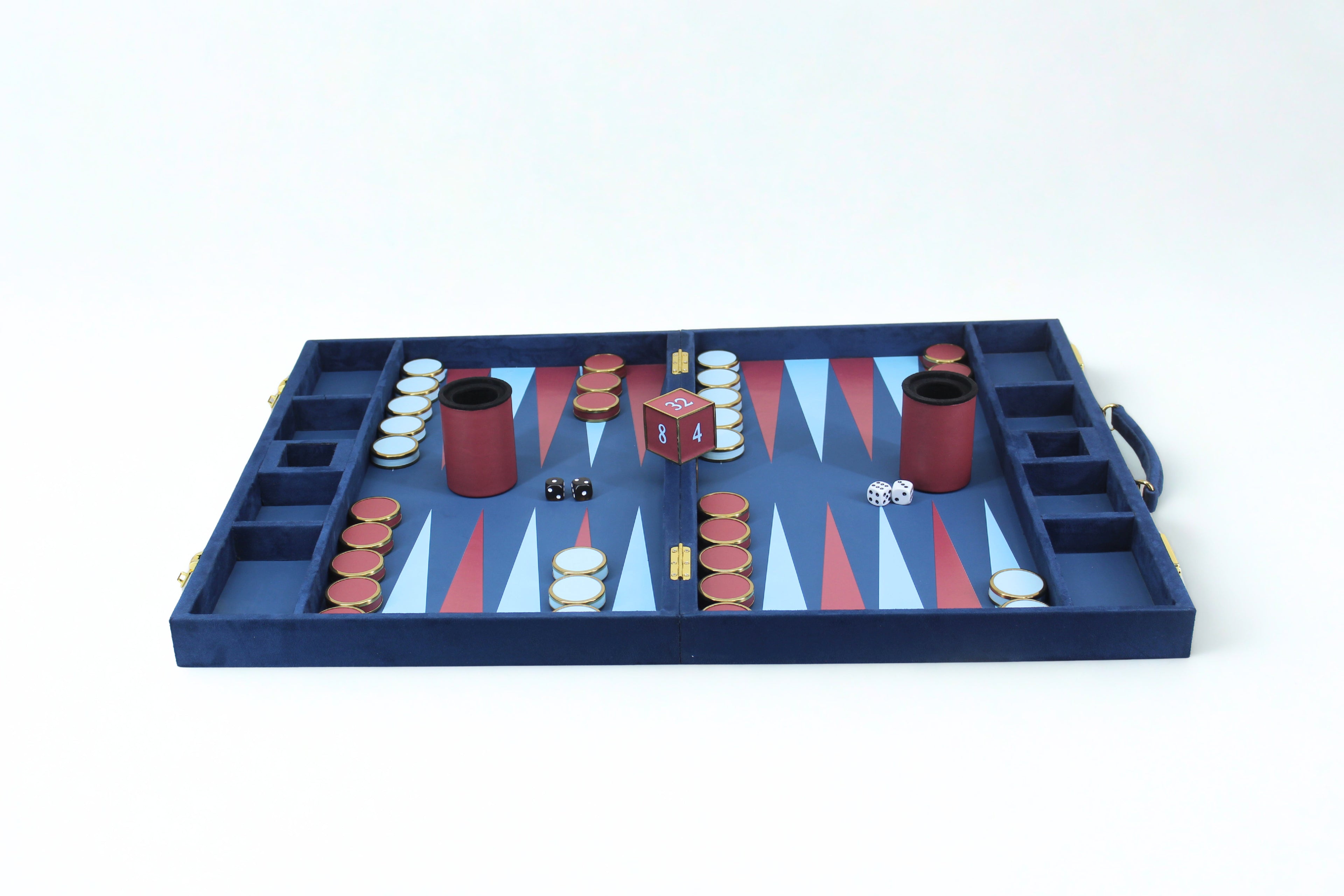 Royal Blue & Crimson Backgammon Set