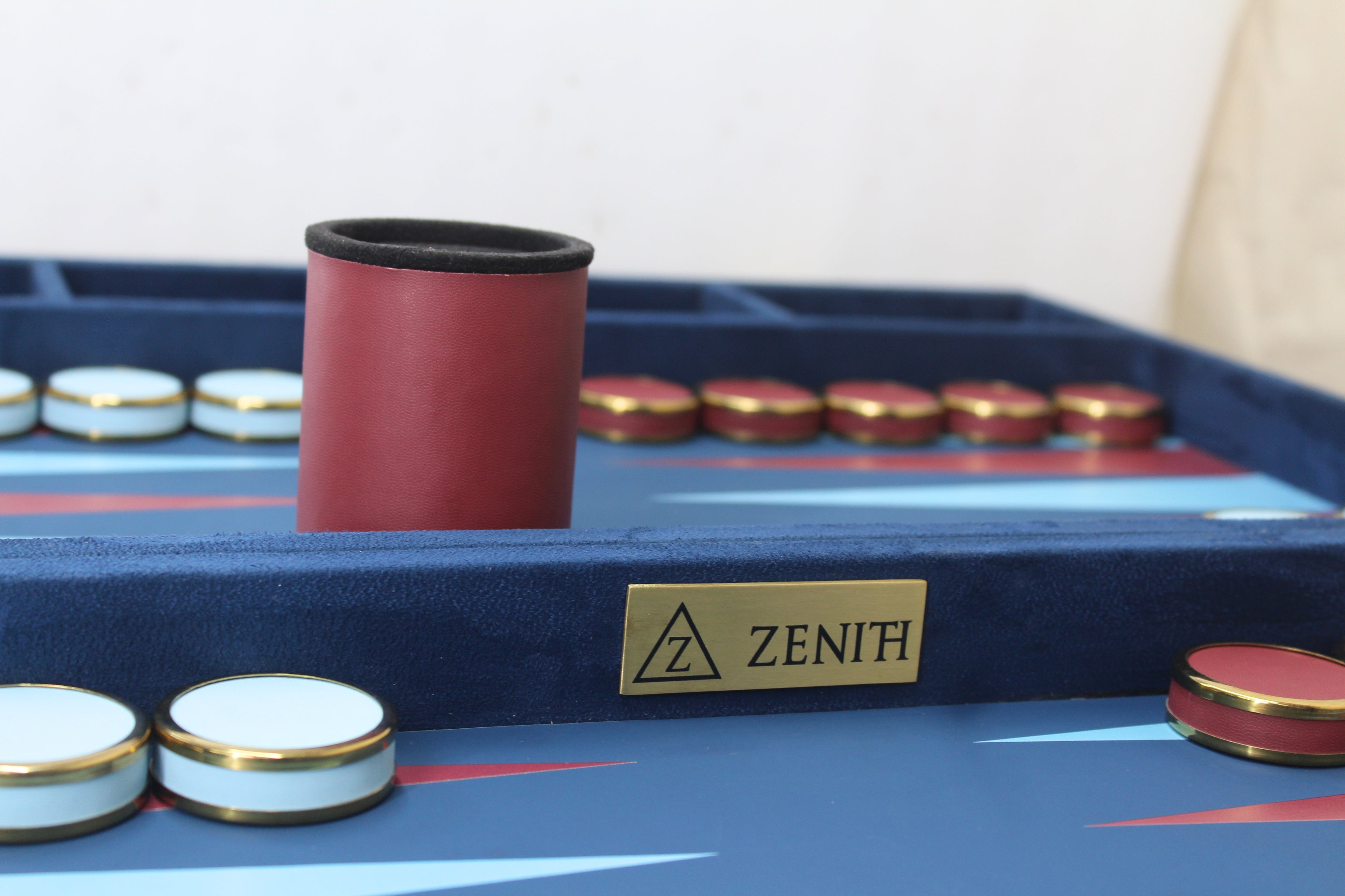 Royal Blue & Crimson Backgammon Set
