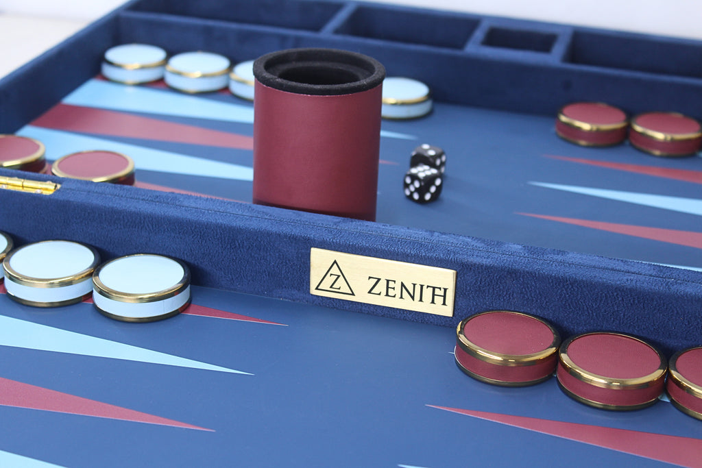 Royal Blue & Crimson Backgammon Set