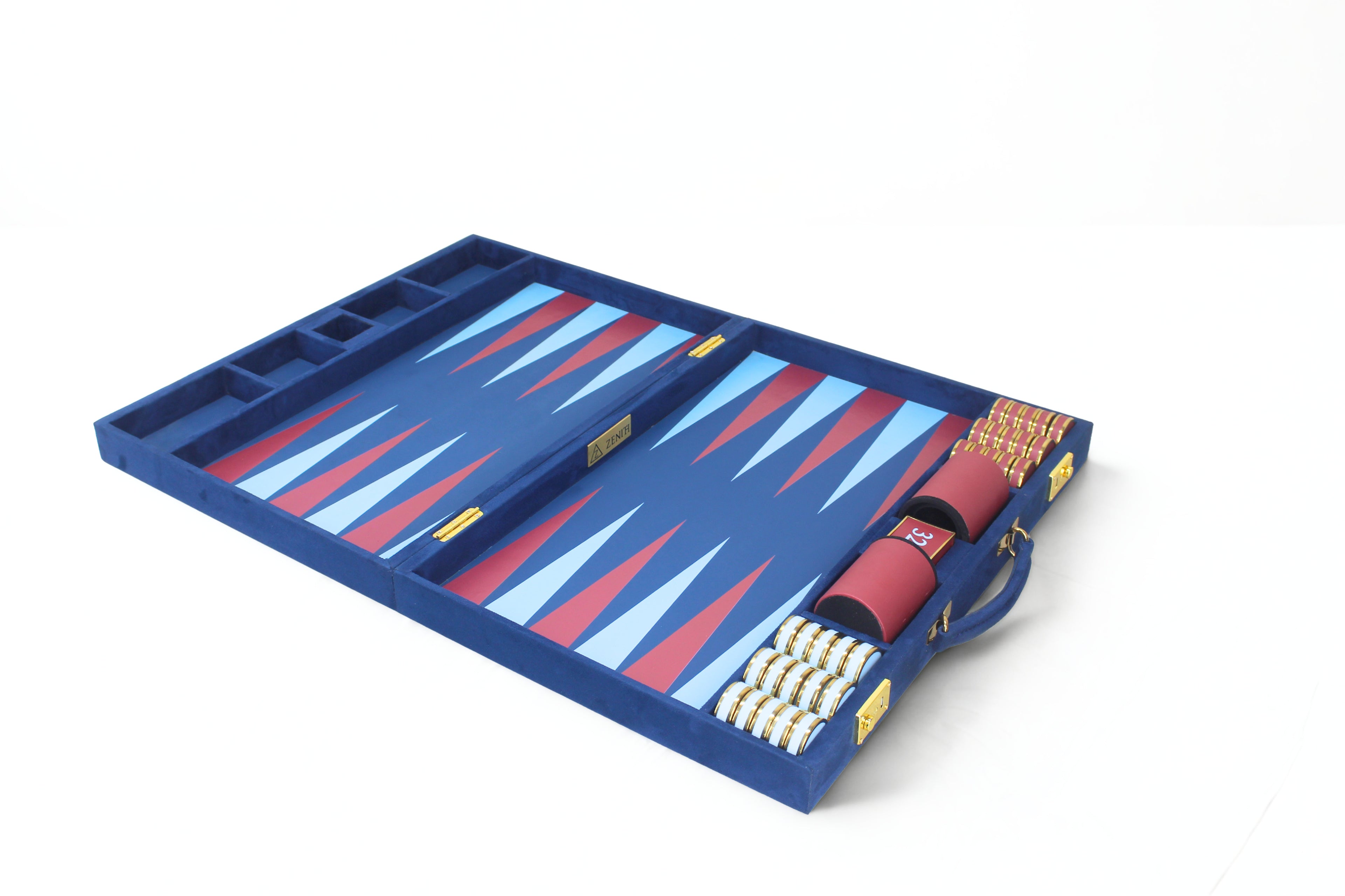 Royal Blue & Crimson Backgammon Set