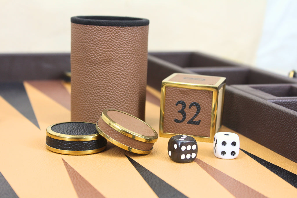 Ebony & Gold Backgammon Set