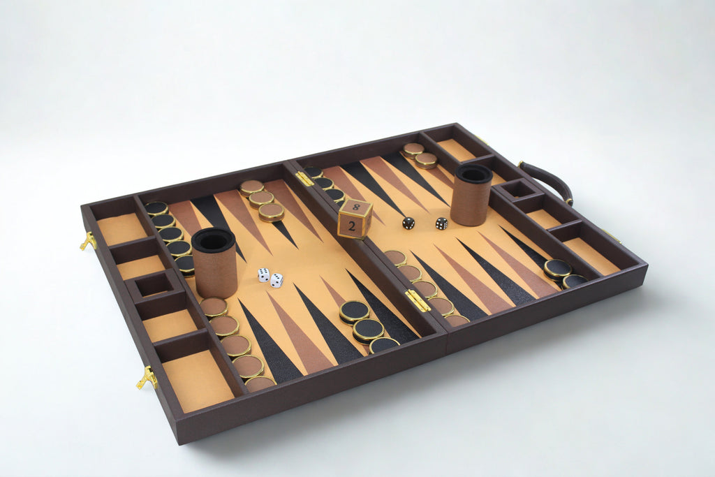 Ebony & Gold Backgammon Set