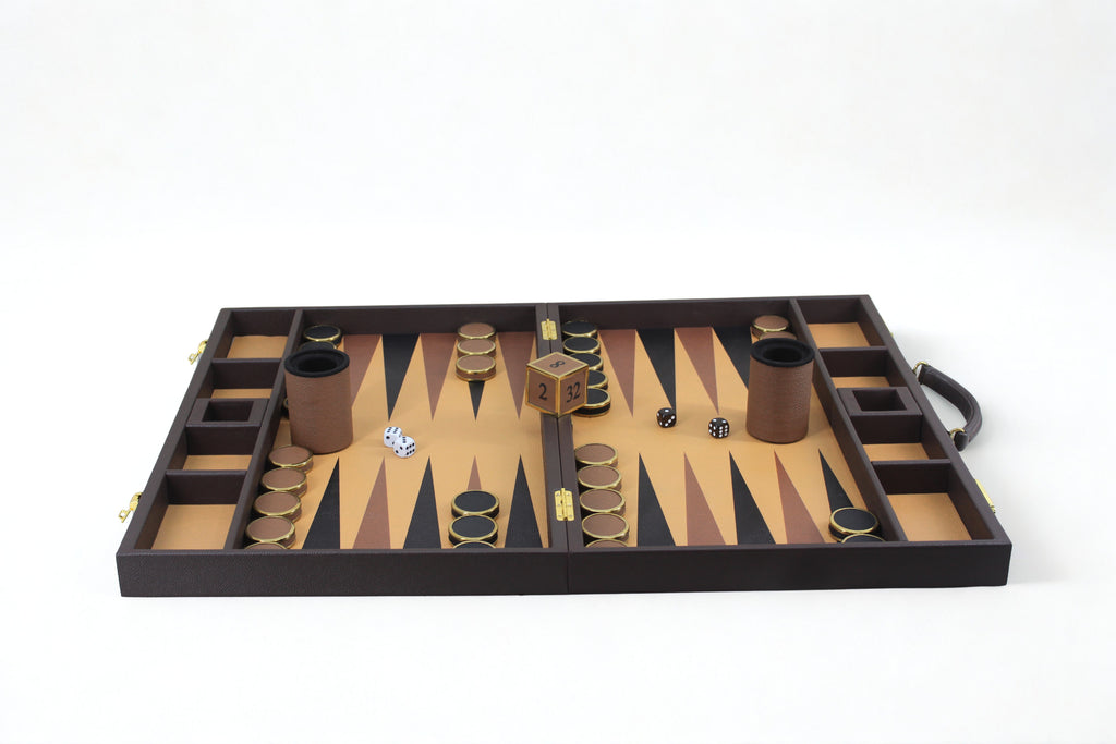 Ebony & Gold Backgammon Set