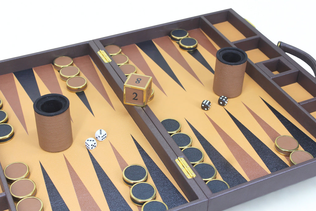 Ebony & Gold Backgammon Set