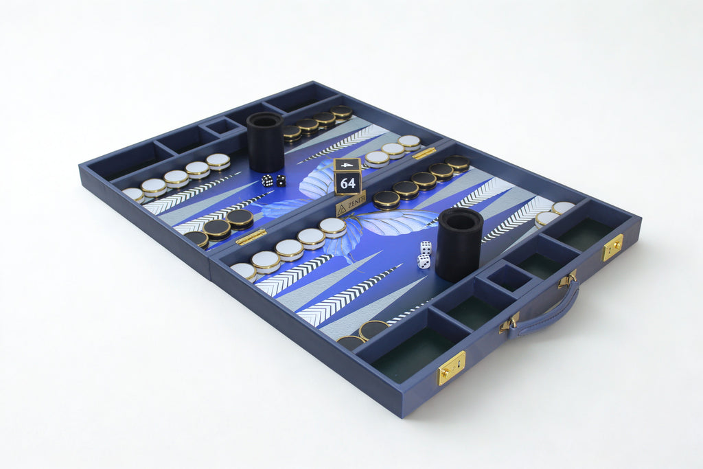 Midnight Blue Backgammon Set