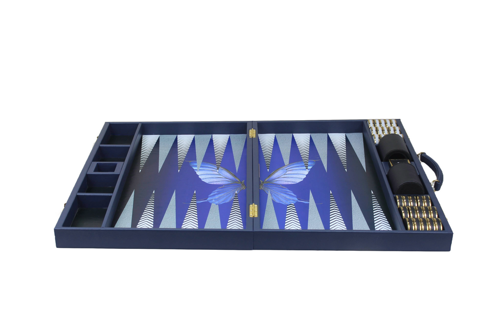 Midnight Blue Backgammon Set