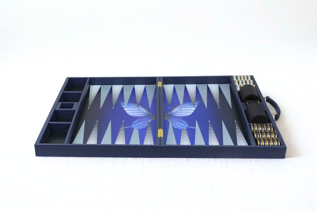 Midnight Blue Backgammon Set