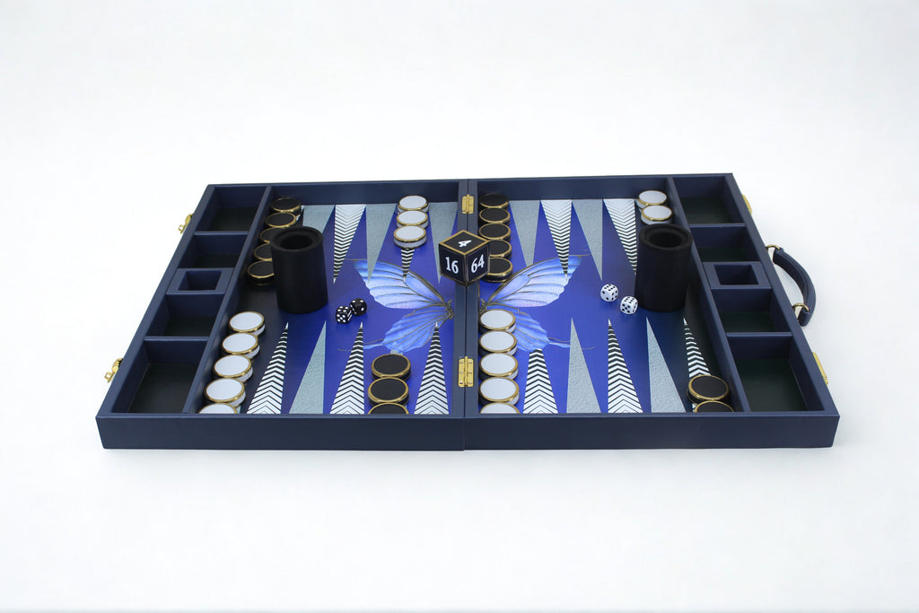 Midnight Blue Backgammon Set