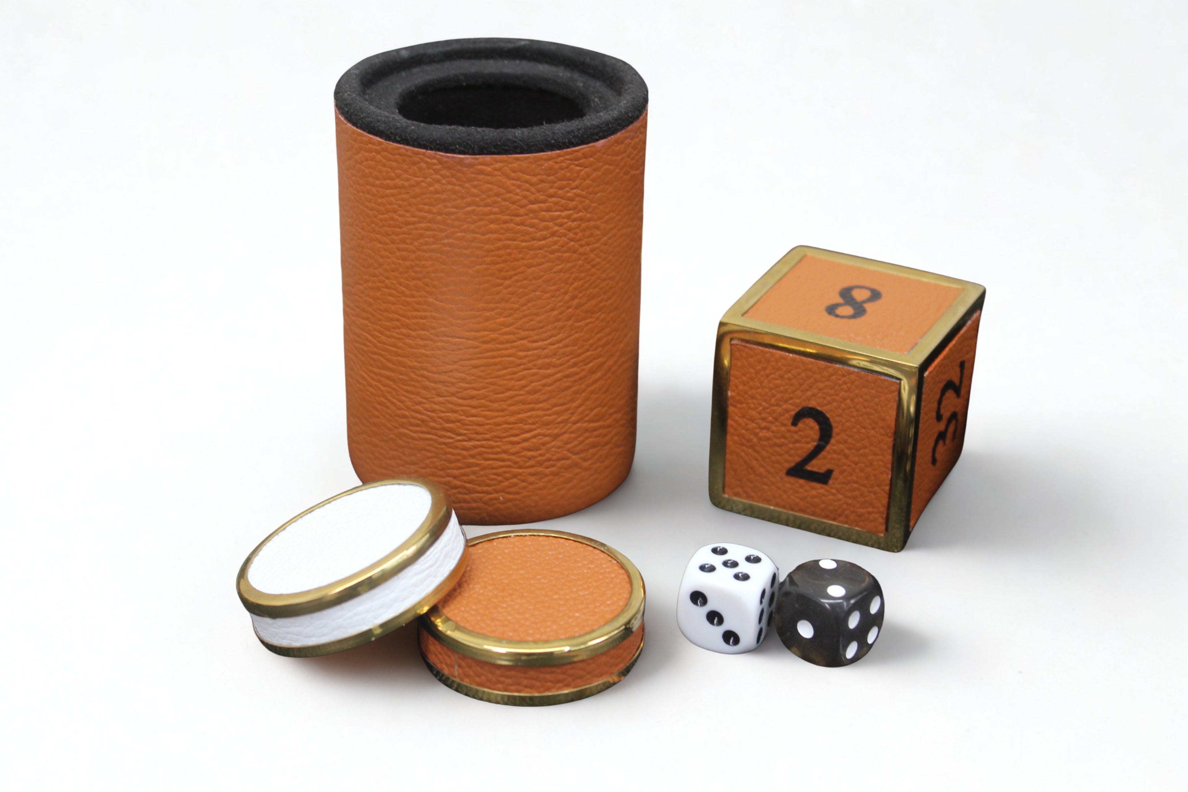 Jet Black & Orange Backgammon Set