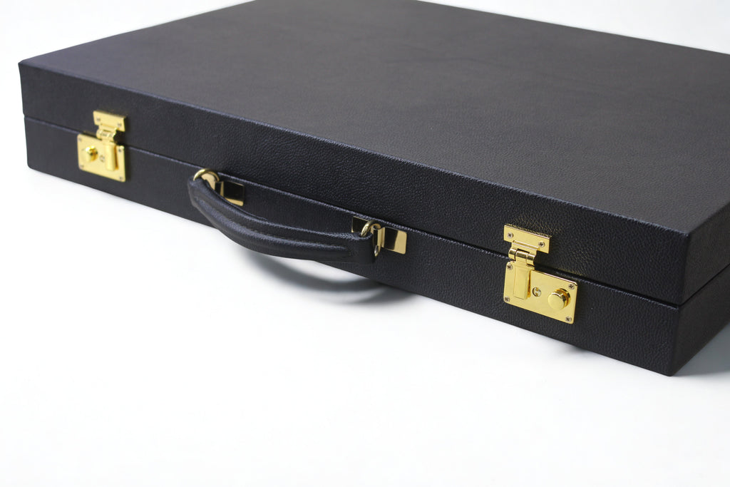 Jet Black & Orange Backgammon Set