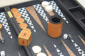Jet Black & Orange Backgammon Set