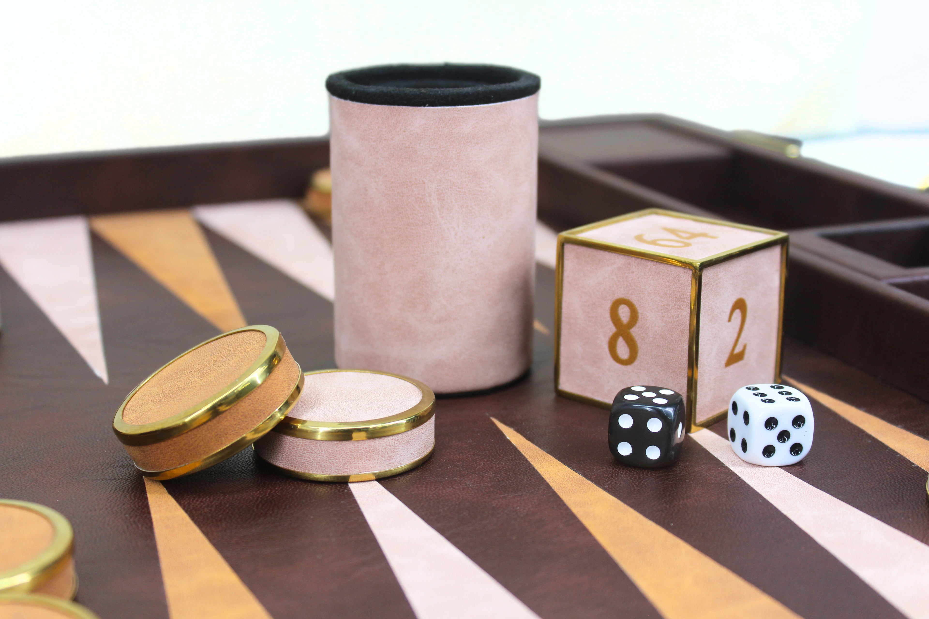 Mahogany & Rose Backgammon Set