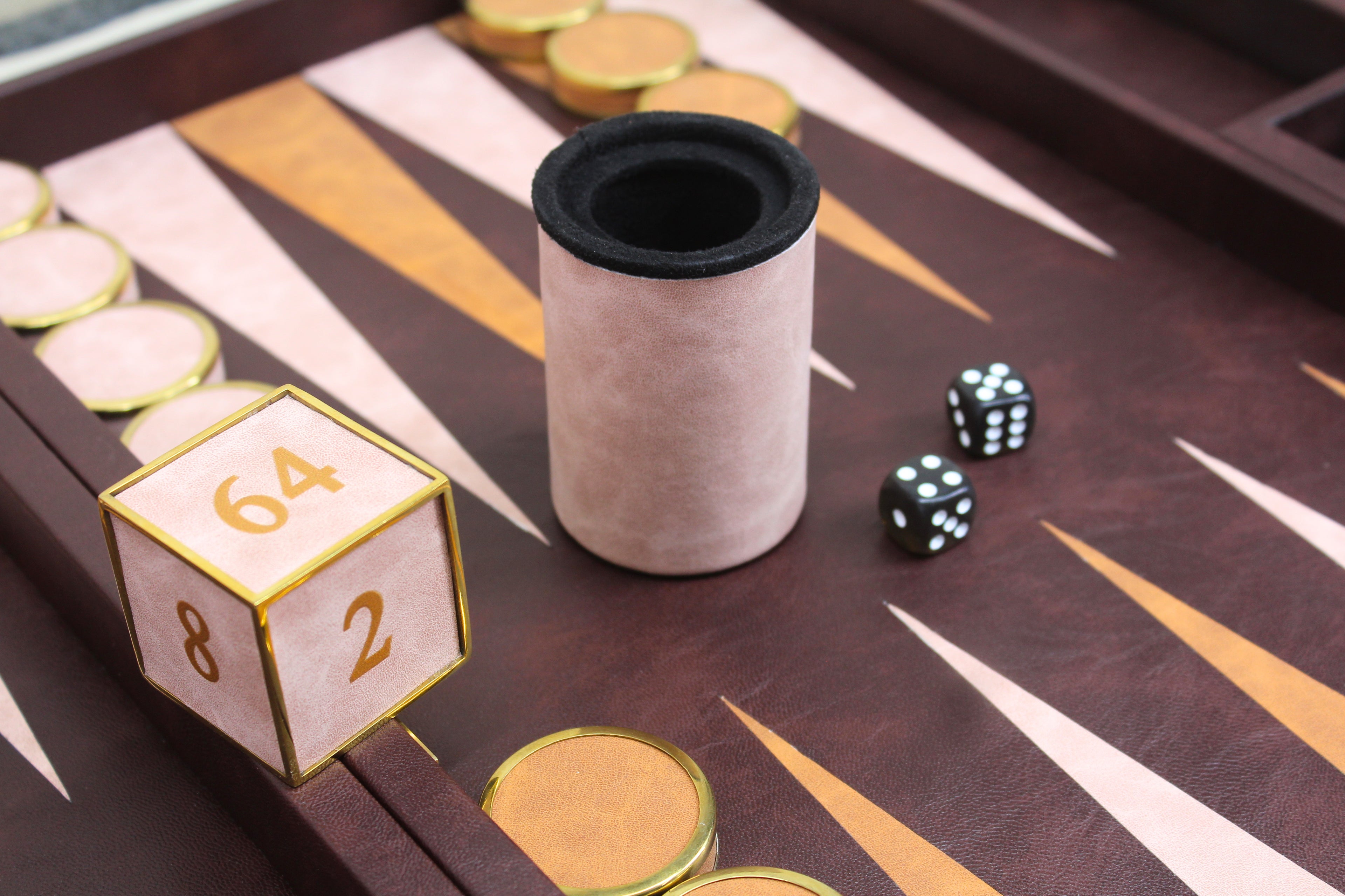 Mahogany & Rose Backgammon Set