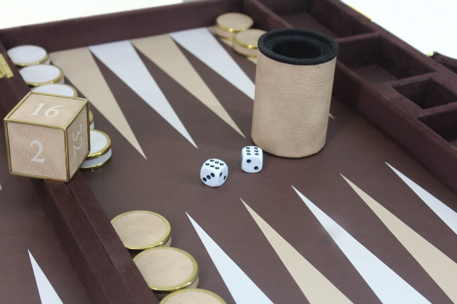 Silver & Sand Backgammon Set
