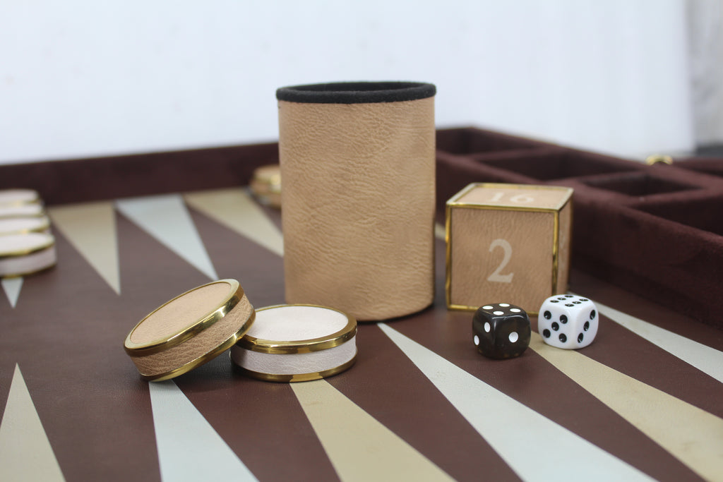 Silver & Sand Backgammon Set