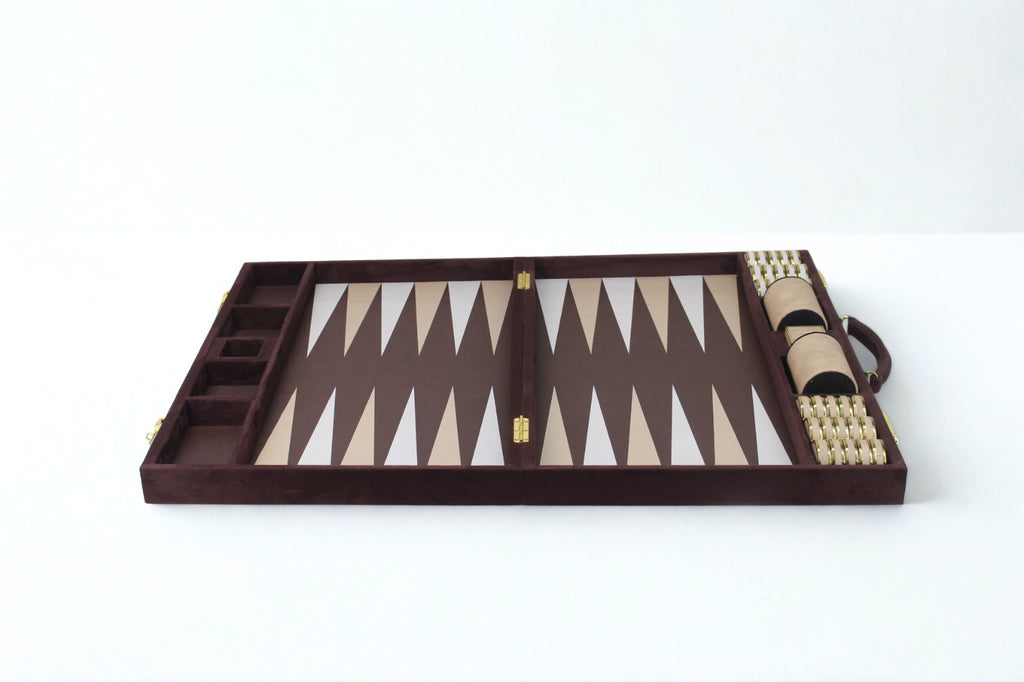 Silver & Sand Backgammon Set