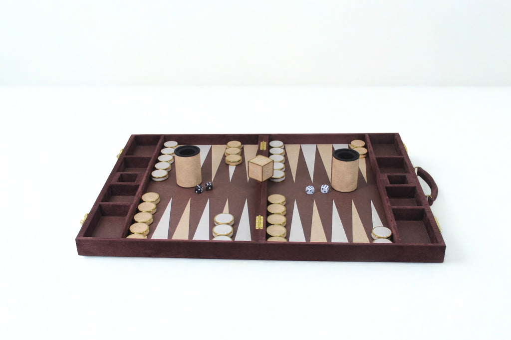 Silver & Sand Backgammon Set