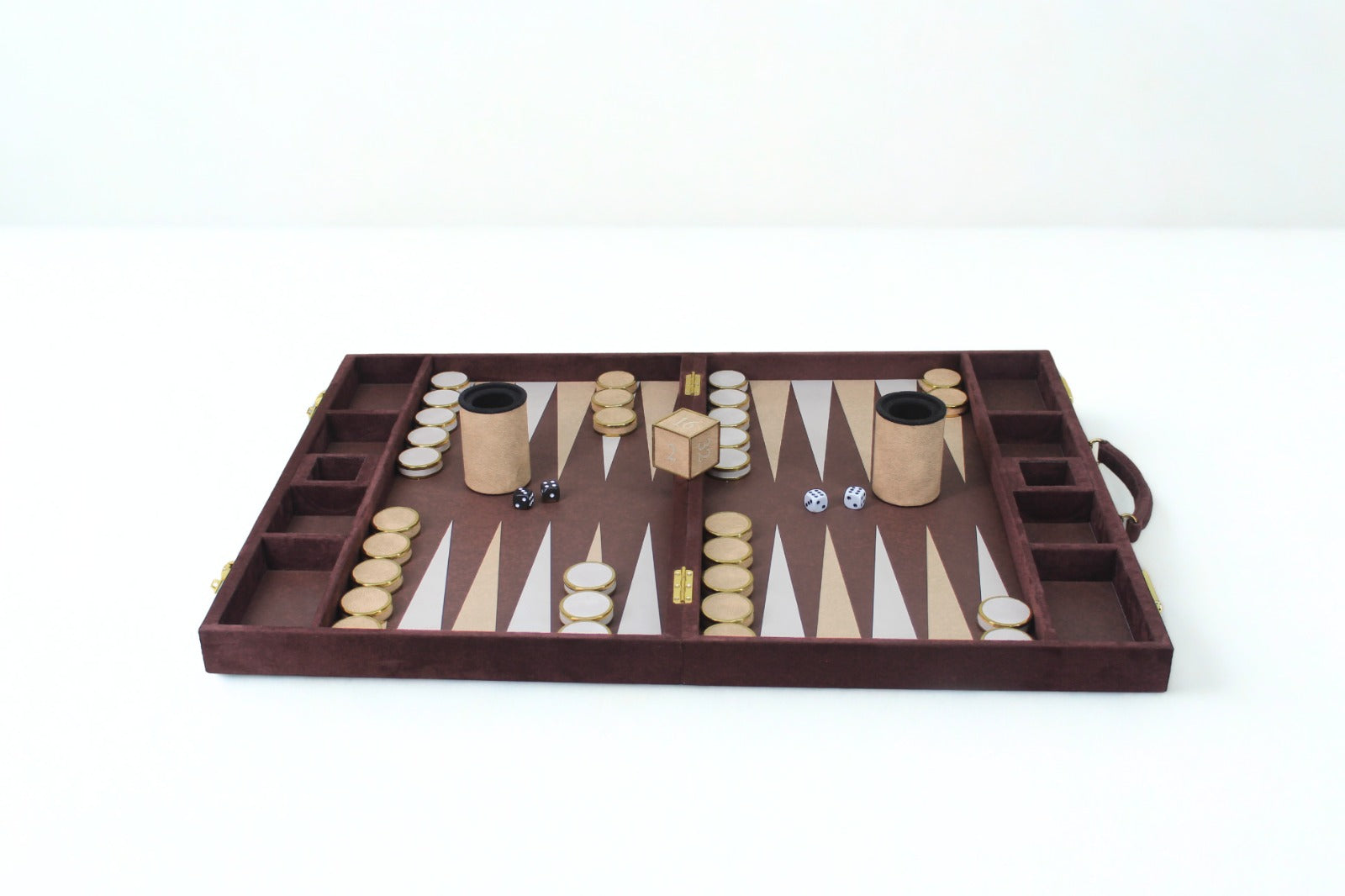 Silver & Sand Backgammon Set