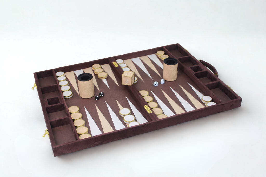 Silver & Sand Backgammon Set