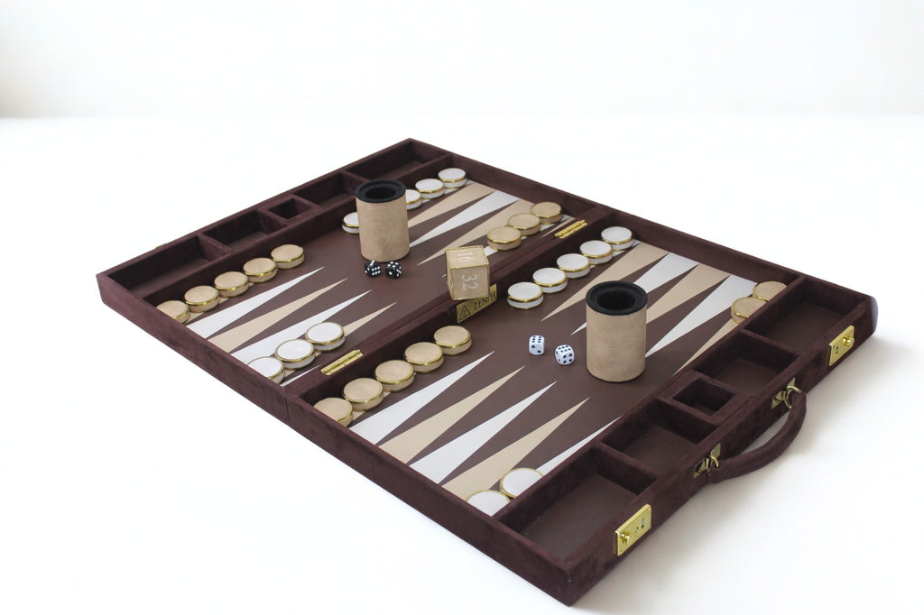 Silver & Sand Backgammon Set