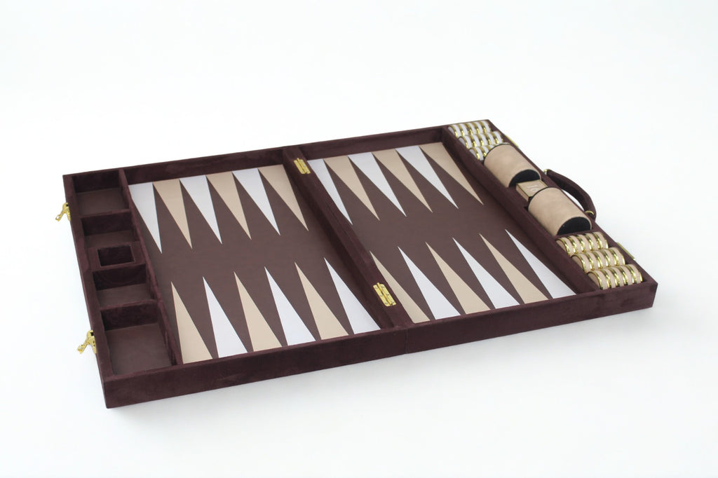 Silver & Sand Backgammon Set