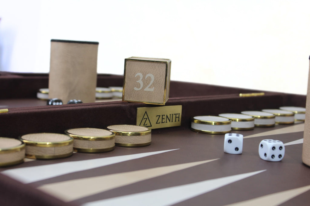 Silver & Sand Backgammon Set